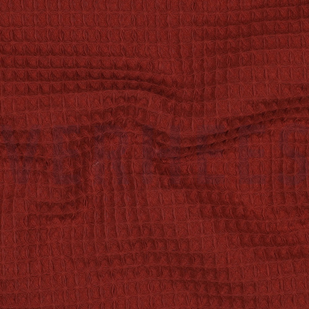 COTON NID D'ABEILLE ROUGE BRIQUE #7