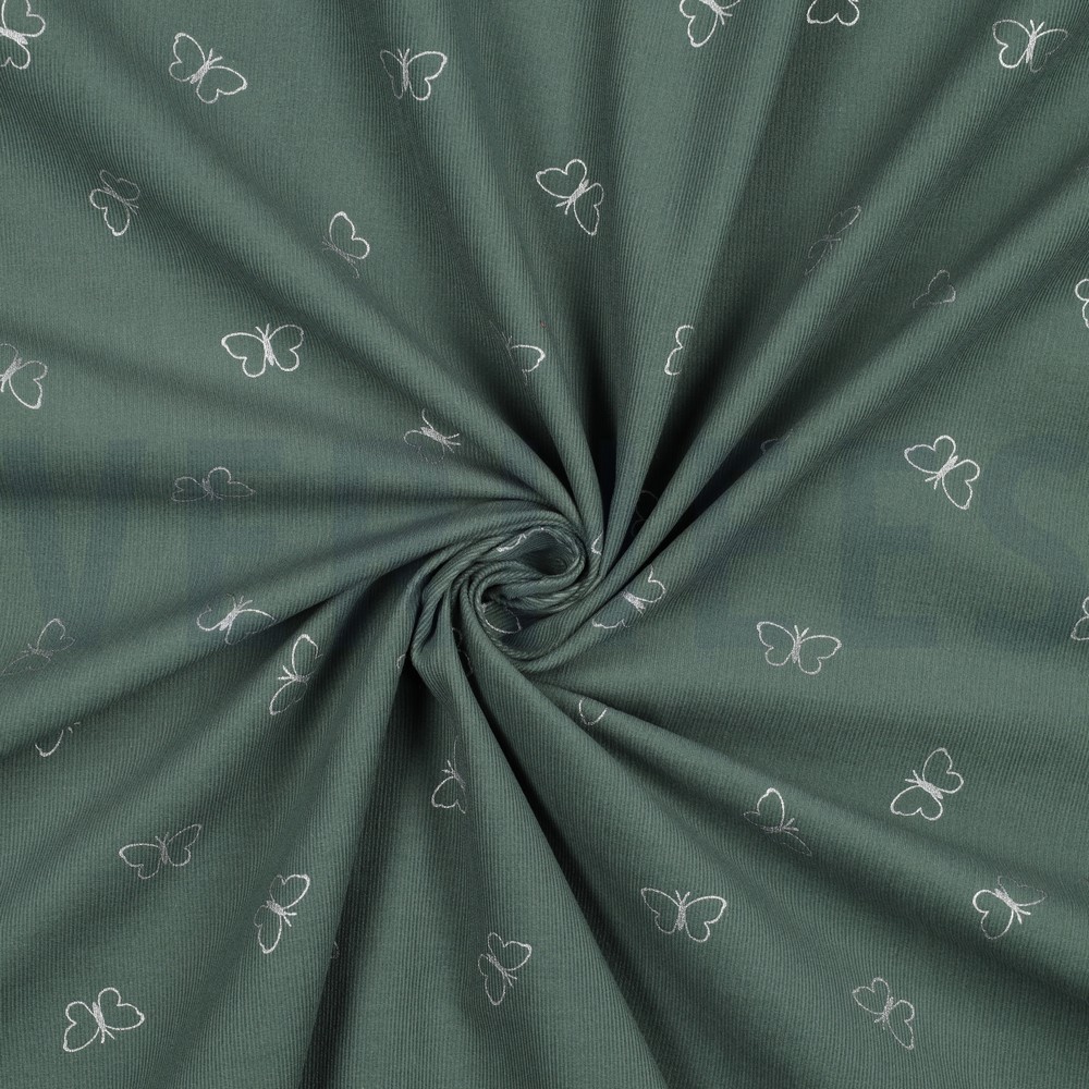 CORDUROY BABYRIB GLITTER VLINDERS SALIEGROEN #7