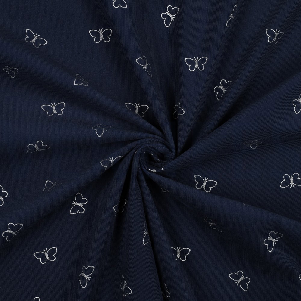 VELOURS MILLERAIES PAILLETÉ PAPILLONS BLEU MARINE #7