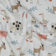 FINE POPLIN GOTS FARM ANIMALS WHITE (thumbnail) #2