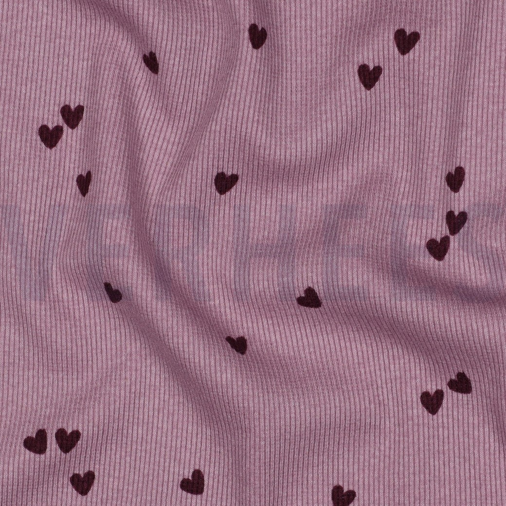 JERSEY CÔTELÉ COEURS MAUVE #7