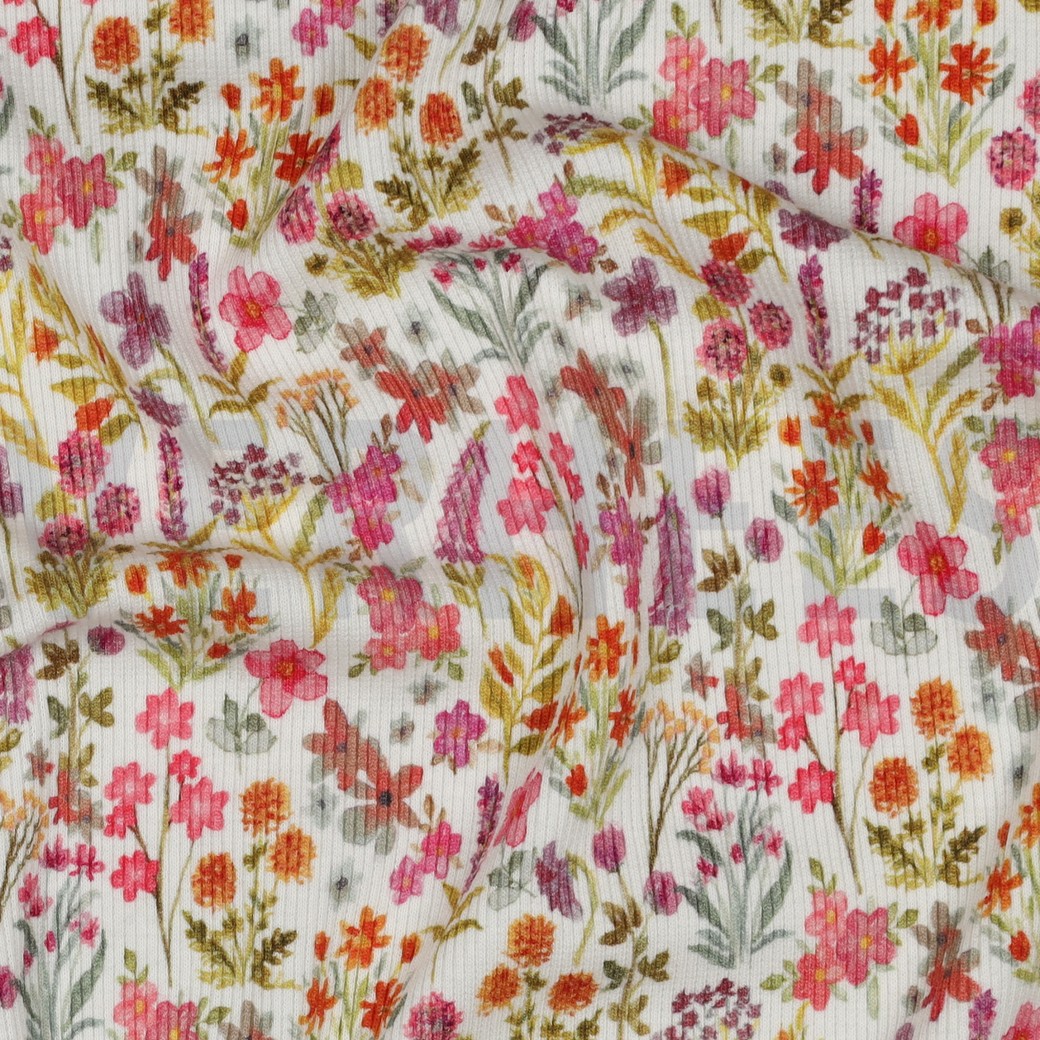RIB JERSEY DIGITAL FLOWERS PINK #7