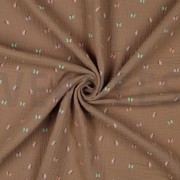 DOUBLE GAZE DE COTON PAPILLONS CAMEL (thumbnail) #2