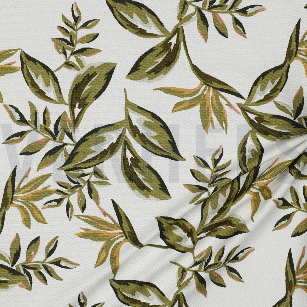CANVAS LEAVES OFF WHITE #7