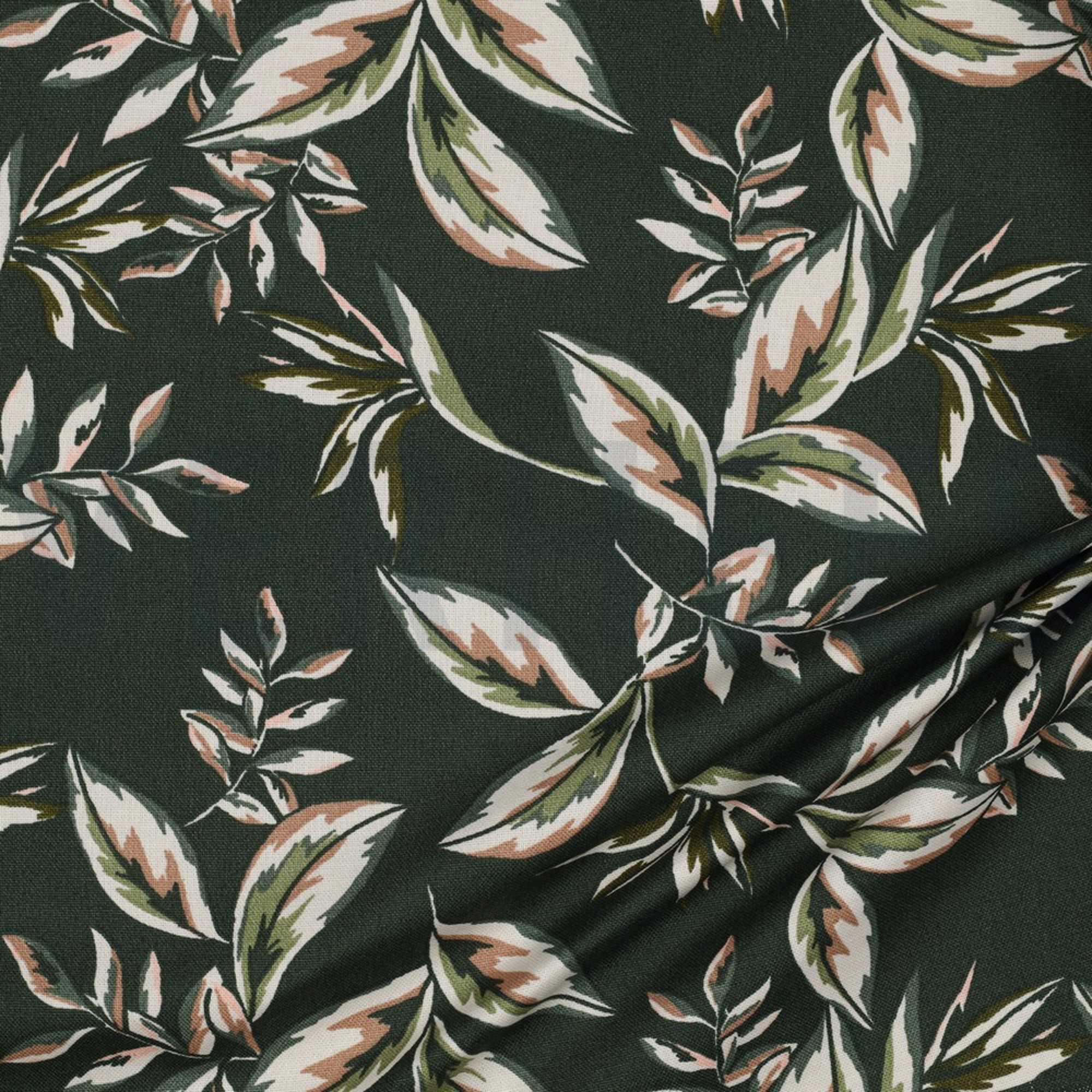 CANVAS BLADEREN DONKERGROEN (high resolution) #2