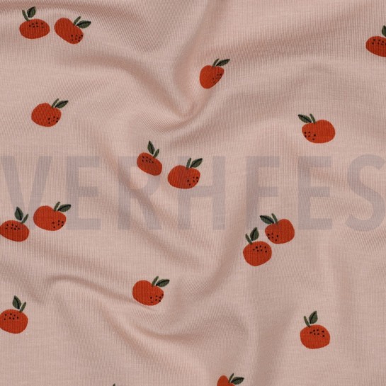 JERSEY GOTS FRUITS MAUVE CLAIR #7