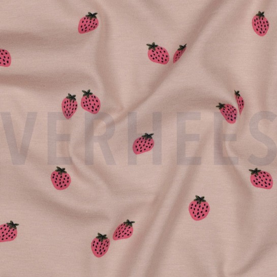 JERSEY GOTS FRUITS MAUVE CLAIR #7