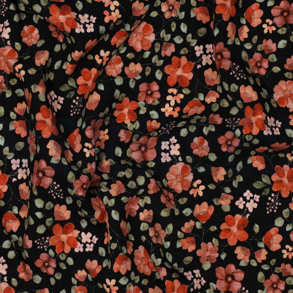 JERSEY GOTS DIGITAL FLEURS NOIR #7