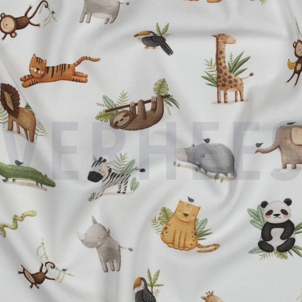 JERSEY GOTS DIGITAL ANIMALS WHITE #7
