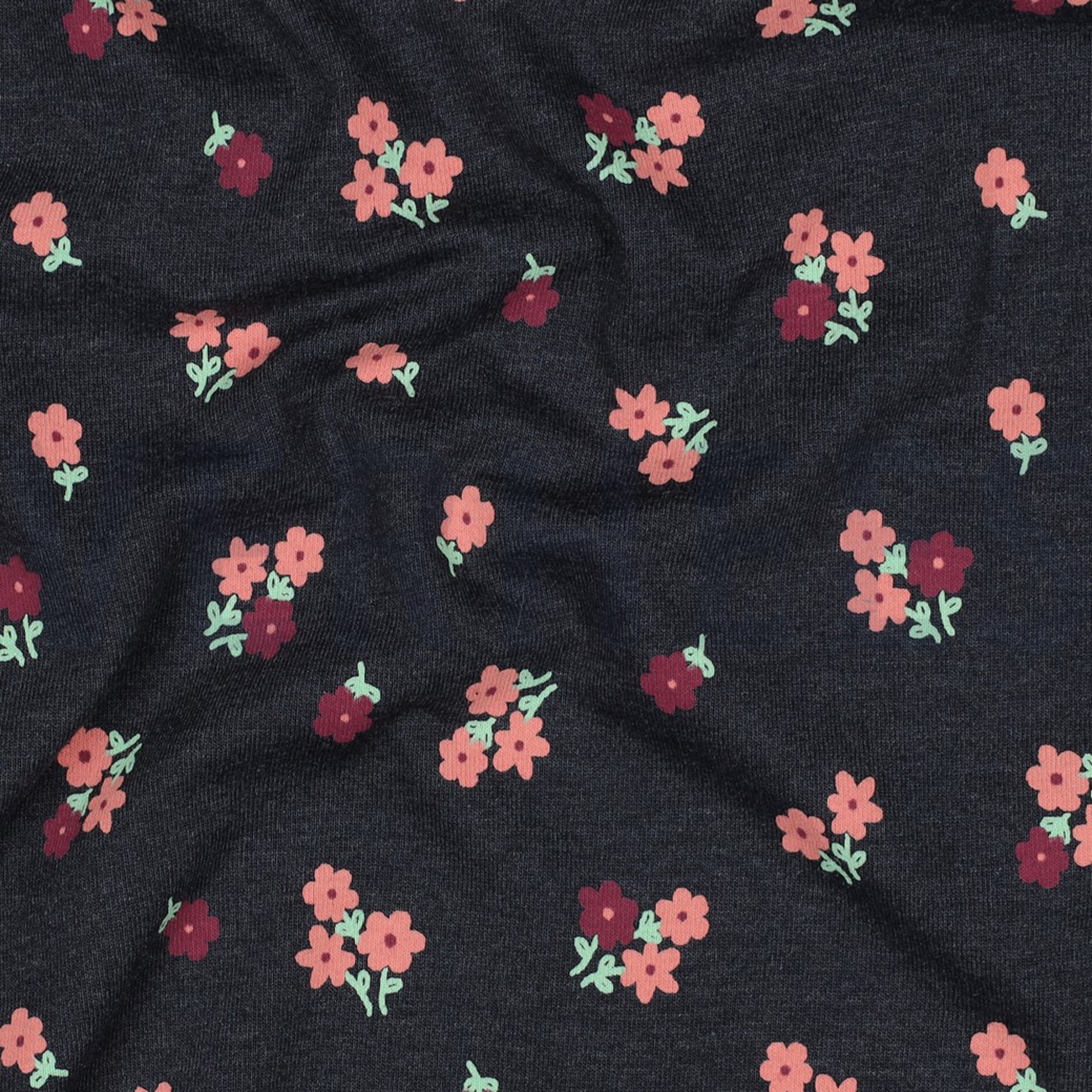 JERSEY MELANGE FLOWERS INDIGO (high resolution) #2