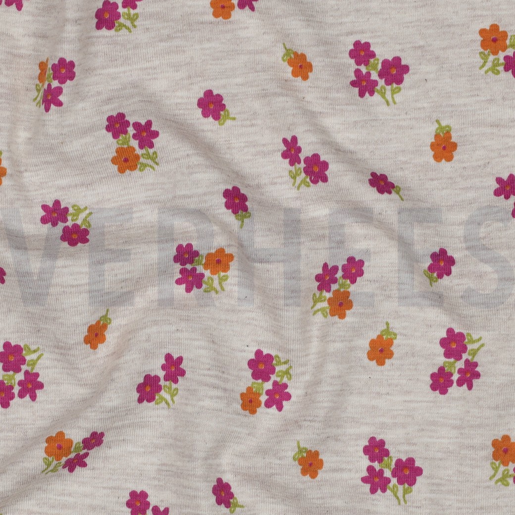 JERSEY MÉLANGE FLEURS SABLE CLAIR #7