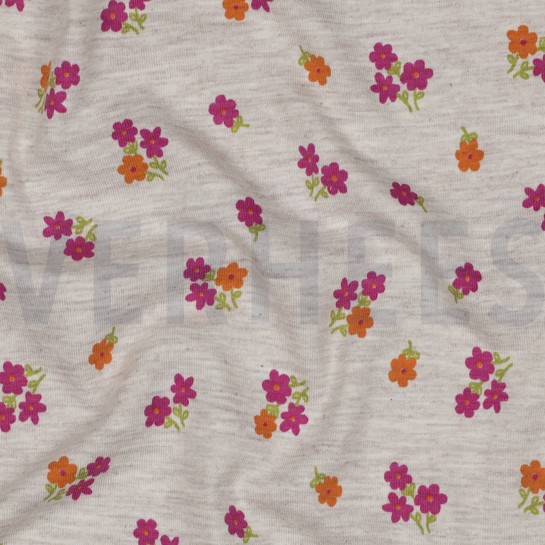 JERSEY MÉLANGE FLEURS SABLE CLAIR #7