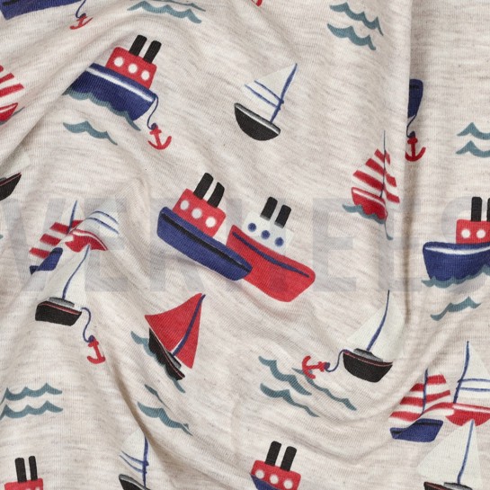 JERSEY MELANGE BOATS LIGHT SAND #7
