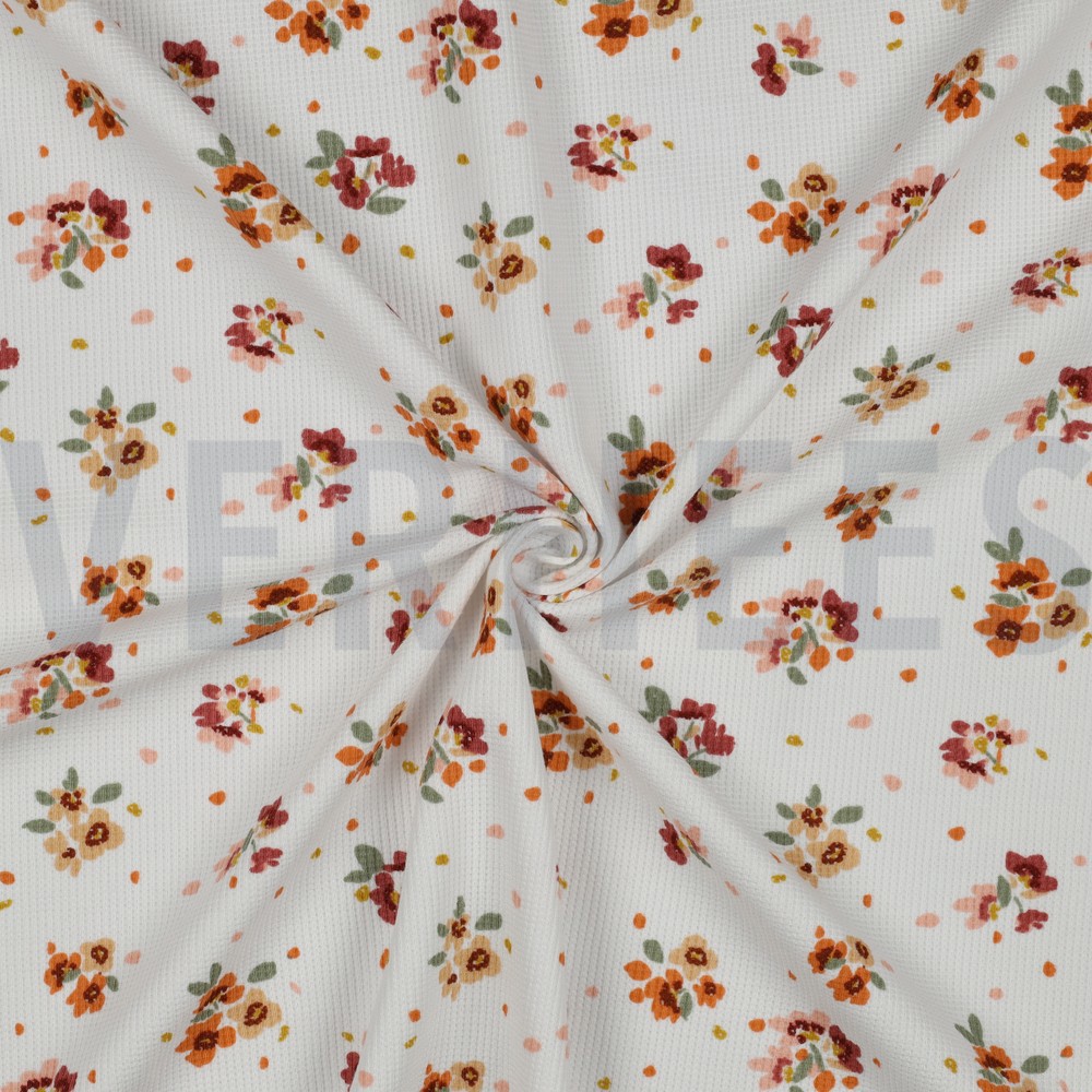 JERSEY GAUFRÉ FLEURS BLANC #7