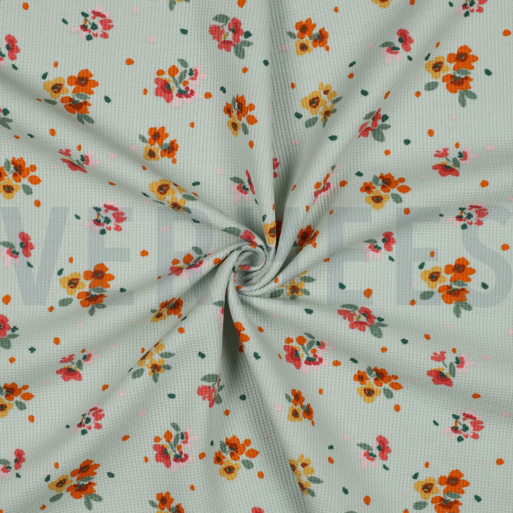 WAFFELJERSEY BLUMEN TEAL #7