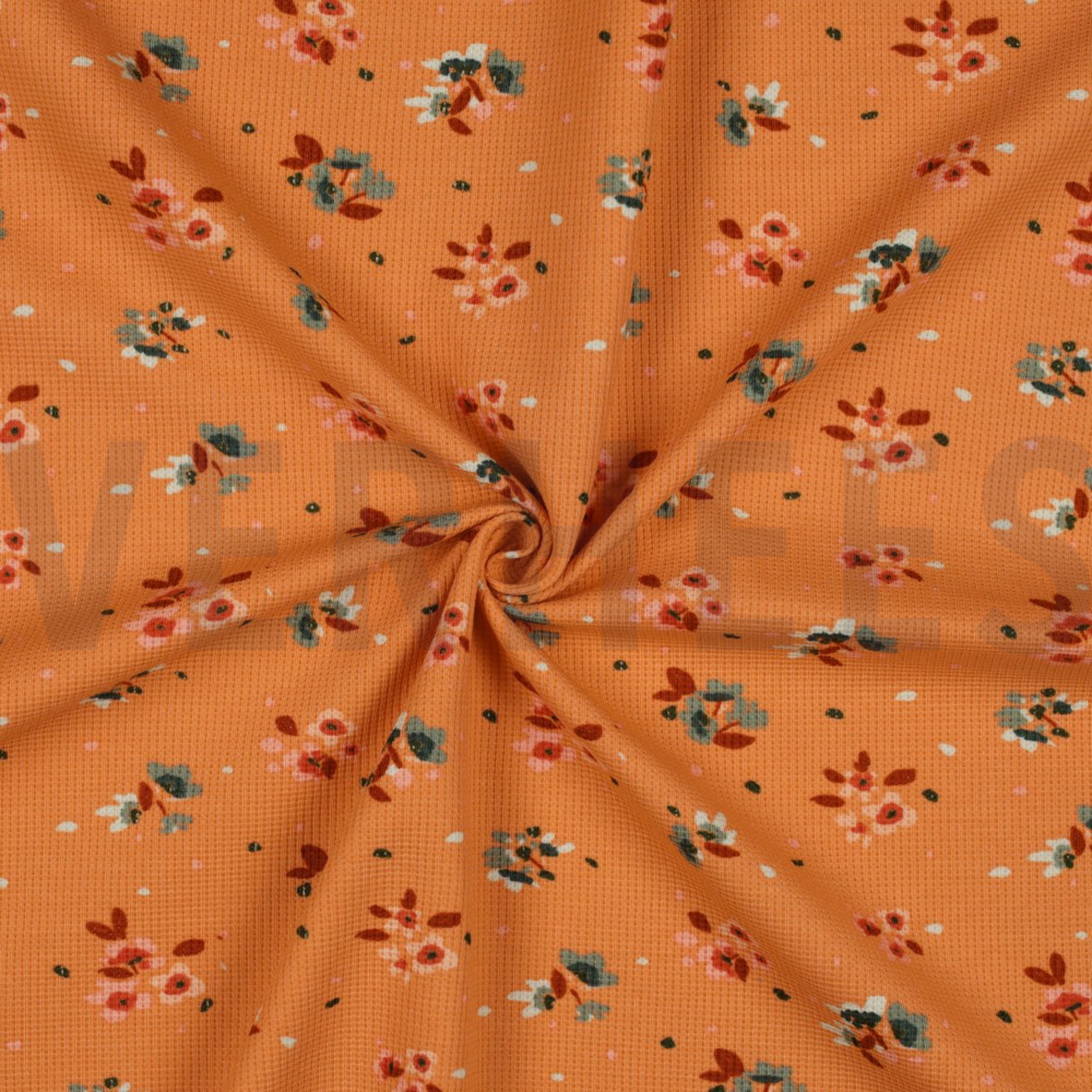 WAFFLE JERSEY FLOWERS SALMON (high resolution) #2