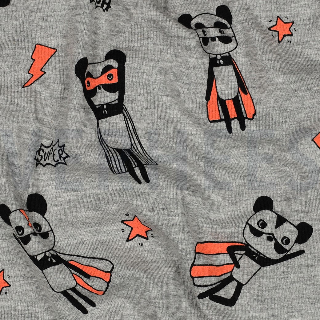 JERSEY MÉLANGE NEON SUPER HÉROS GRIS CLAIR #7
