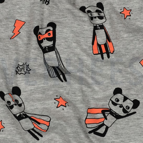 JERSEY MELANGE NEON SUPERHELDEN LICHTGRIJS #7