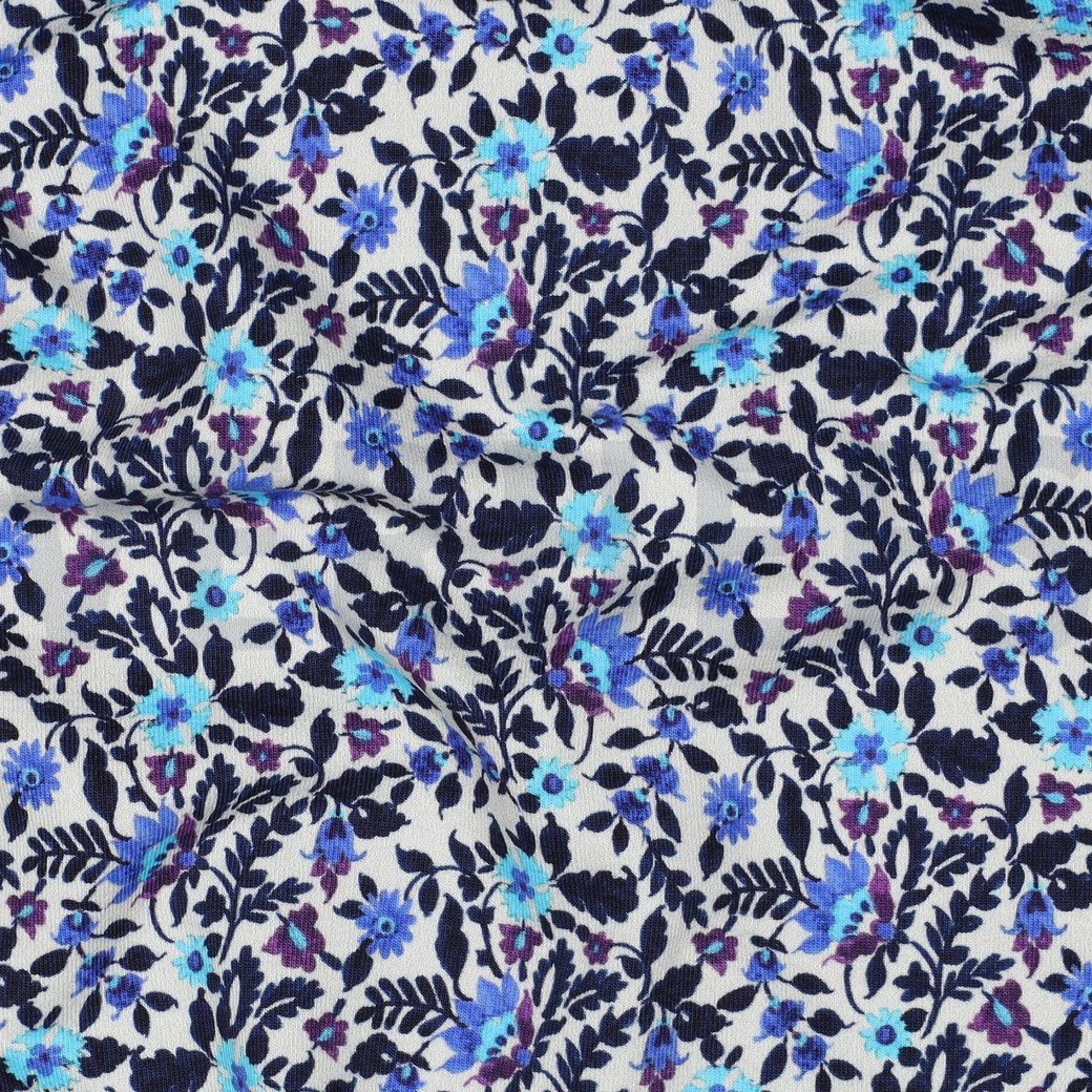 FRENCH TERRY DIGITAAL BLOEMEN GEBROKEN WIT #7