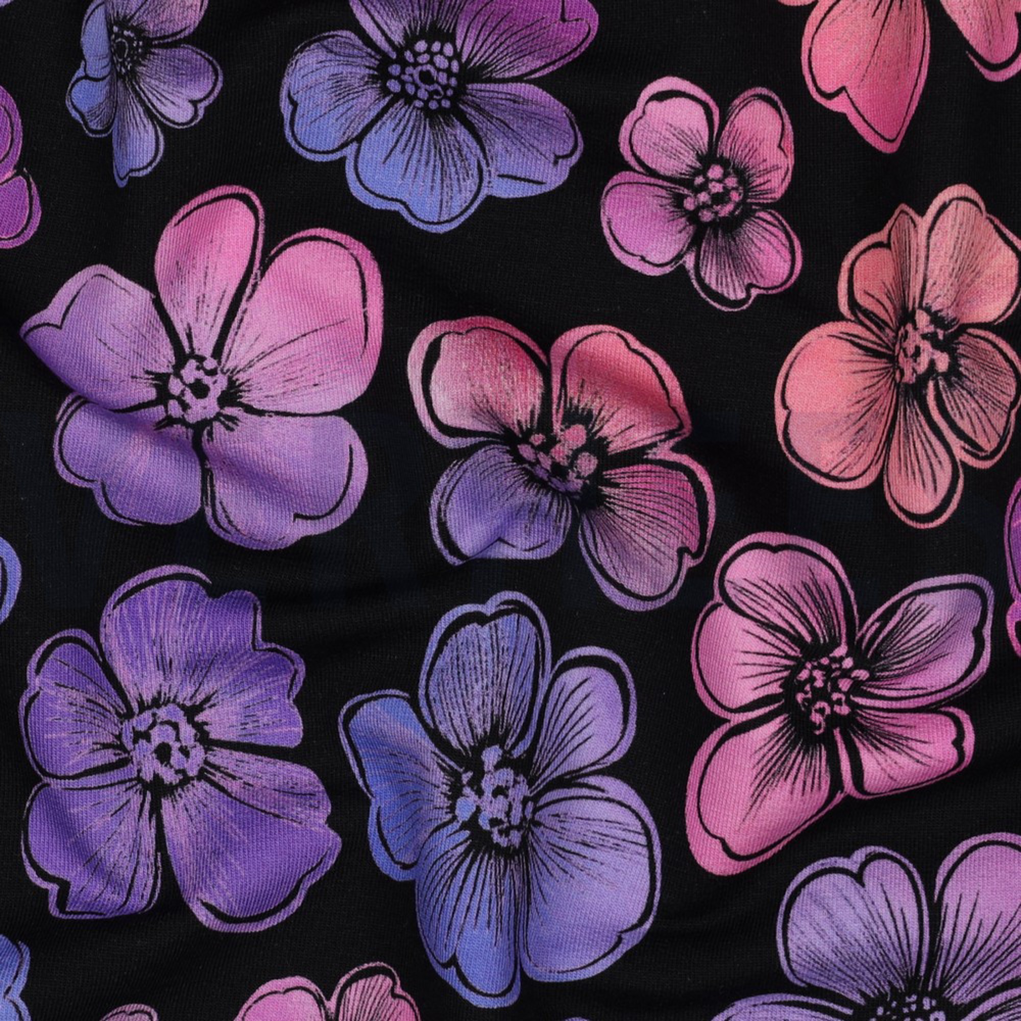 FRENCH TERRY DIGITAL FLOWERS NAVY (high resolution) #2