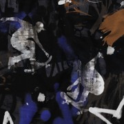 FRENCH TERRY DIGITAAL GRAFFITI ZWART (thumbnail) #2