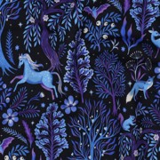 FRENCH TERRY DIGITAL ANIMAUX DE LA FORÊT BLEU MARINE (thumbnail) #2