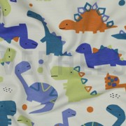 FRENCH TERRY DINOSAURIER GEBROCHEN WEISS (thumbnail) #2