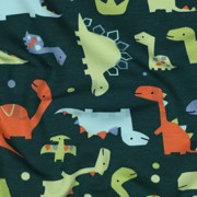 FRENCH TERRY DINOSAURS DARK GREEN (thumbnail) #2
