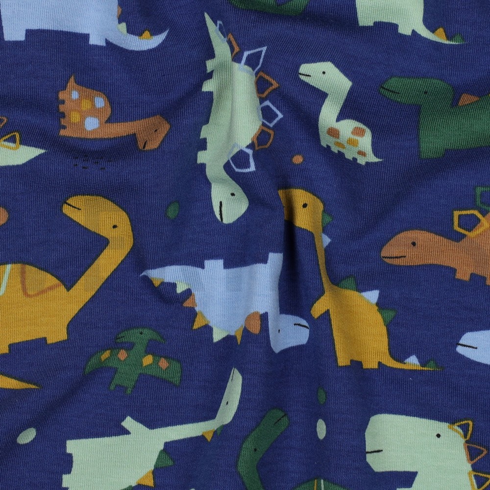 FRENCH TERRY DINOSAURS COBALT #7
