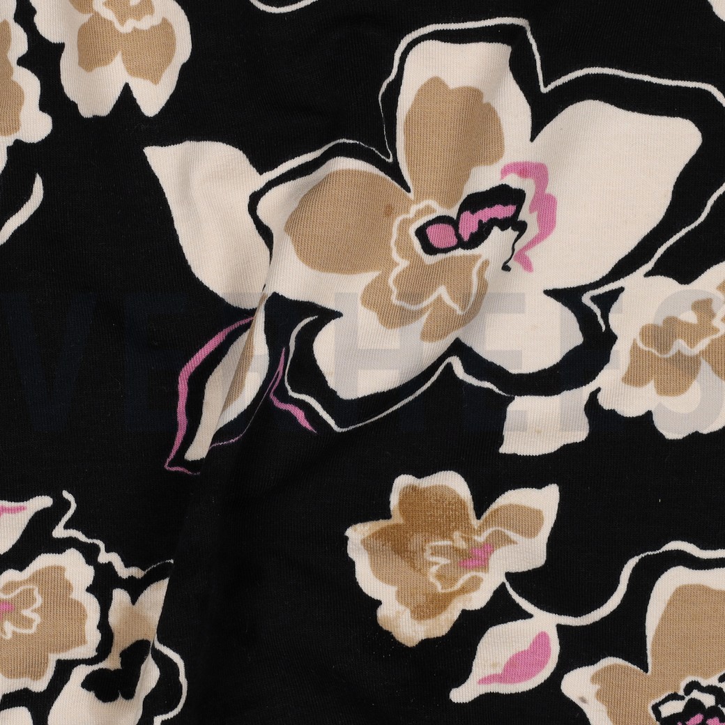 FRENCH TERRY FLEURS NOIR #7