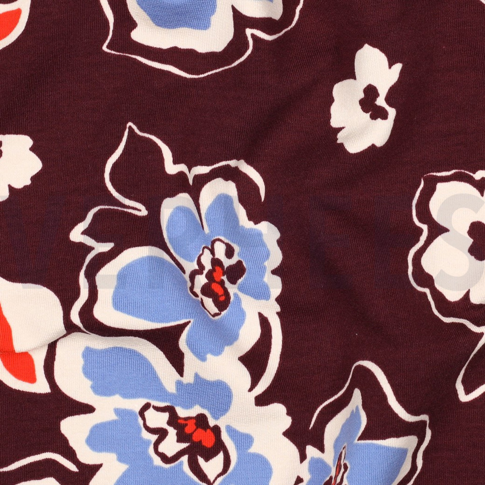 FRENCH TERRY FLOWERS BURGUNDY (high resolution) #2