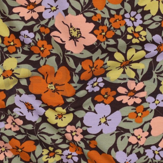 FRENCH TERRY FLOWERS PURPLE #7