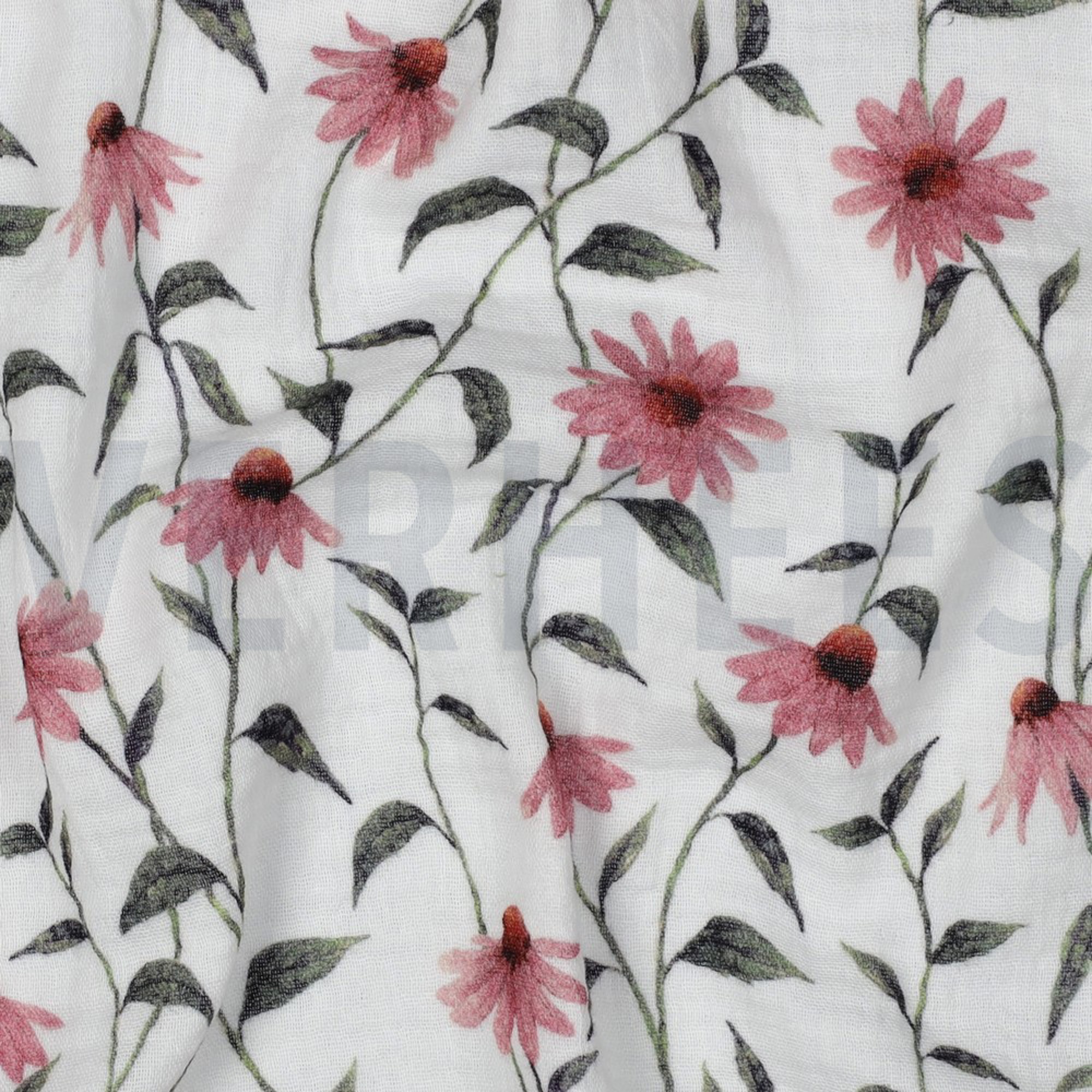 DOUBLE GAUZE GOTS DIGITAAL BLOEMEN WIT (high resolution) #2