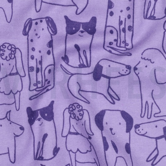 FLANELLE CHIENS VIOLET #7