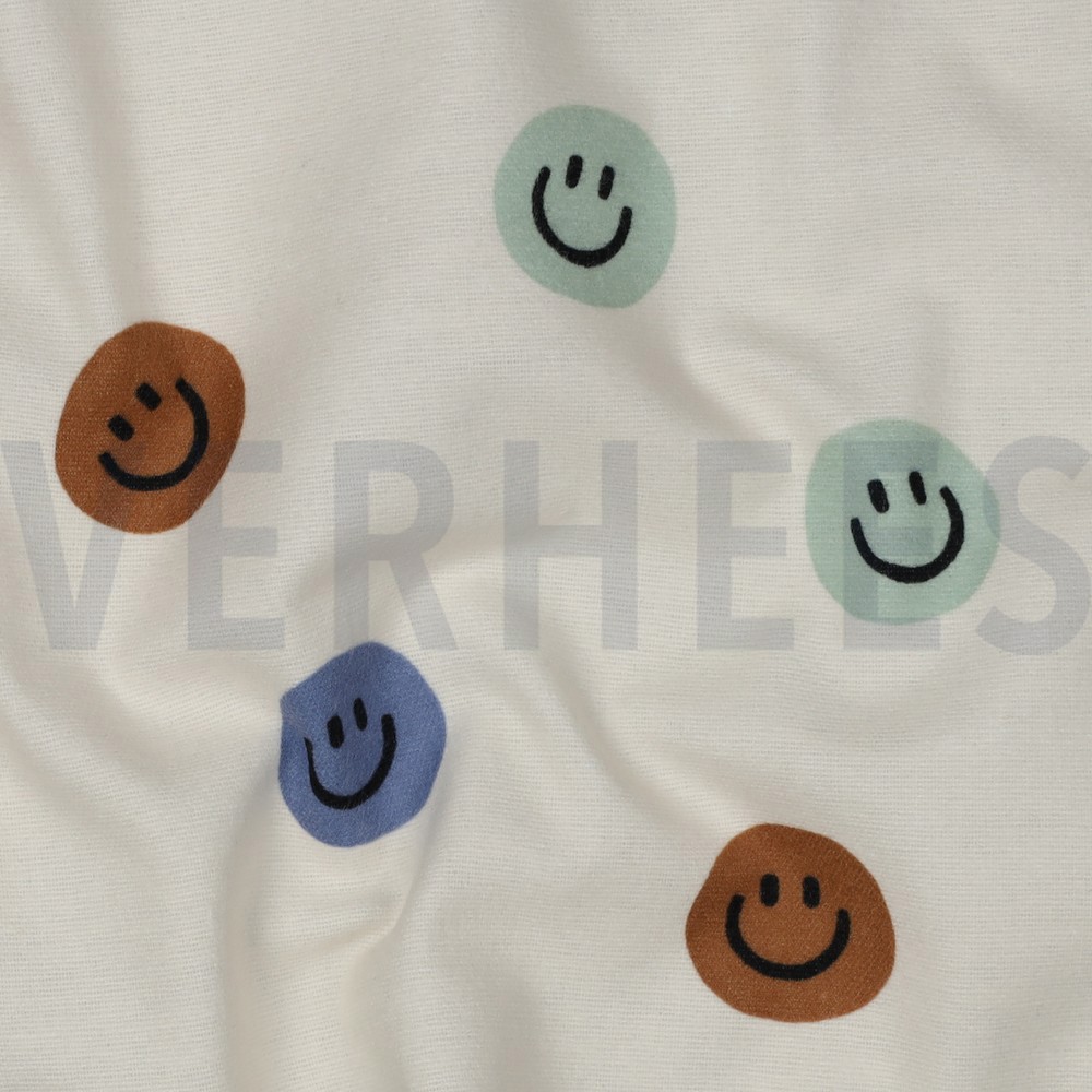 FLANNEL HAPPY FACES GREEN #7