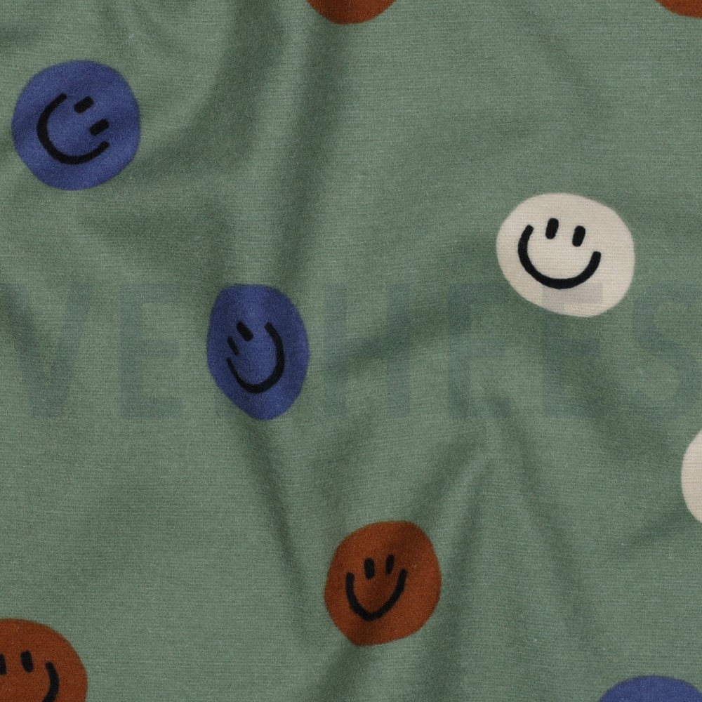 FLANNEL HAPPY FACES ARMY GREEN #7