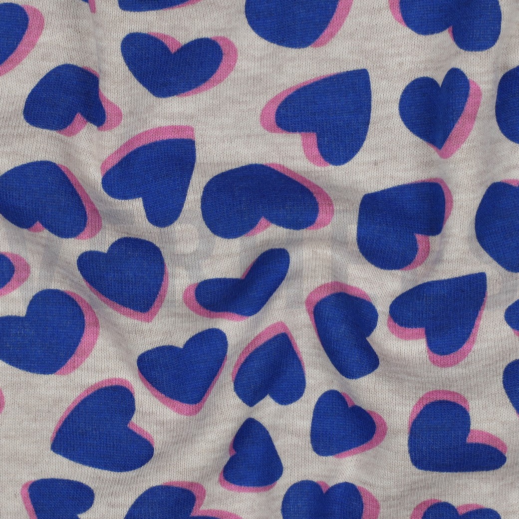 SWEAT MELANGE HEARTS BLUE #7
