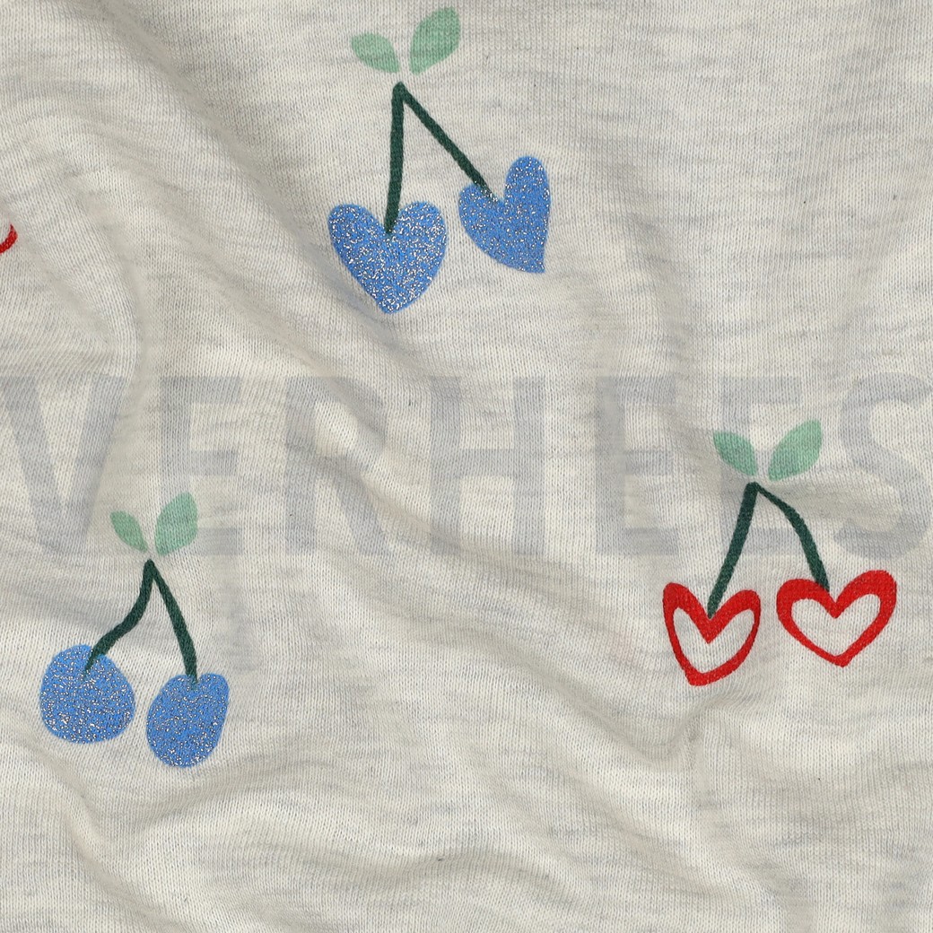 SWEAT MELANGE GLITTER CHERRIES ECRU #7