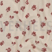 DOUBLE GAZE DE COTON DOBBY FLEURS PÊCHE (thumbnail) #2