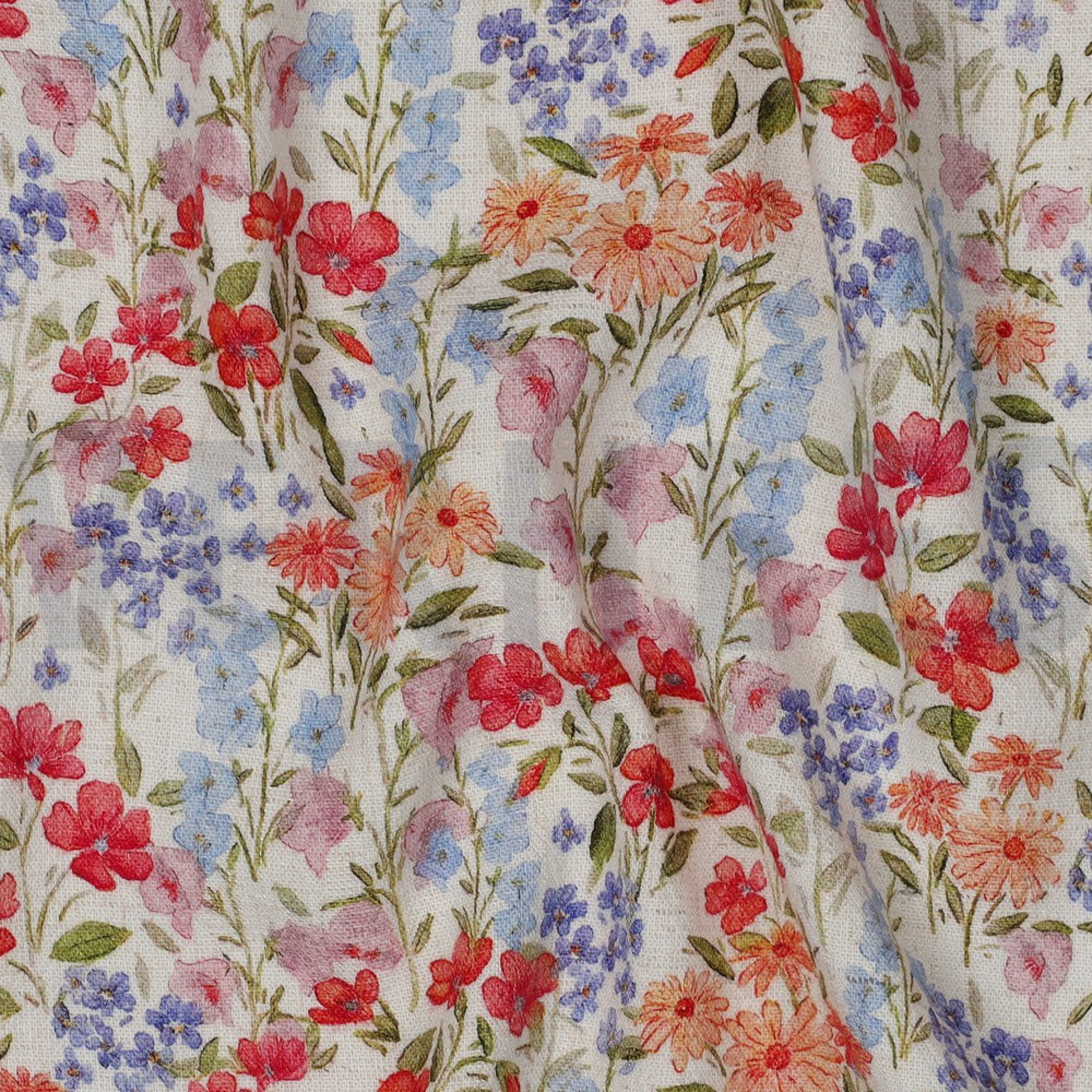 LINNEN VISCOSE CREPE DIGITAAL BLOEMEN GEBROKEN WIT (high resolution) #2