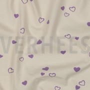 JERSEY GOTS NATURAL HEARTS NATURAL/LILAC (thumbnail) #2
