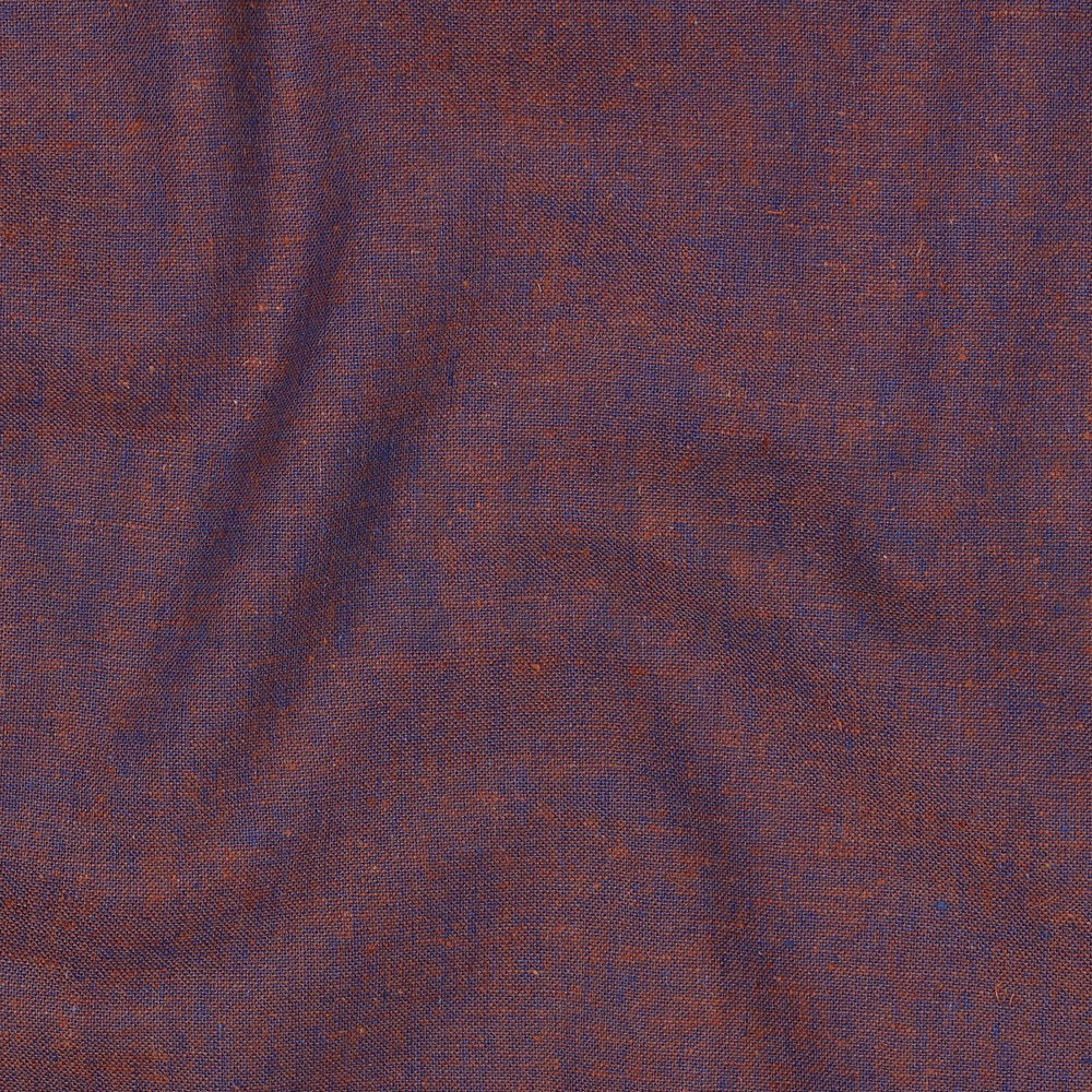 LINEN COTTON YARN DYED BLUE/BROWN #7