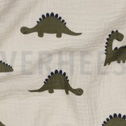 DOUBLE GAUZE GOTS NATURAL DINOSAURUSSEN NATUREL (thumbnail) #2