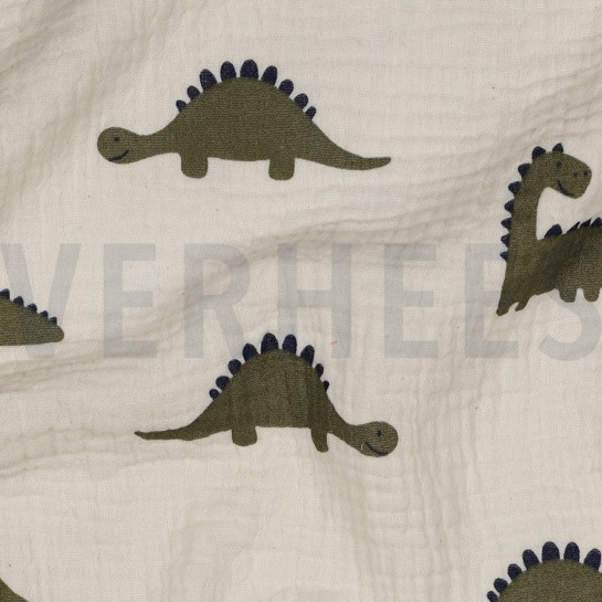 DOUBLE GAUZE GOTS NATURAL DINOSAURUSSEN NATUREL #7