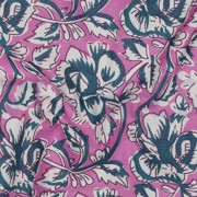 HANDCRAFTED BLOCK-PRINTED COTTON FLOWERS VIOLET (thumbnail) #2