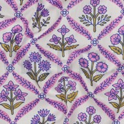 HANDCRAFTED BLOCK-PRINTED COTTON FLOWERS WHITE (thumbnail) #2
