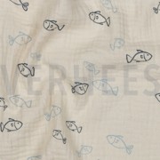 DOUBLE GAUZE GOTS NATURAL FISH NATURAL (thumbnail) #2