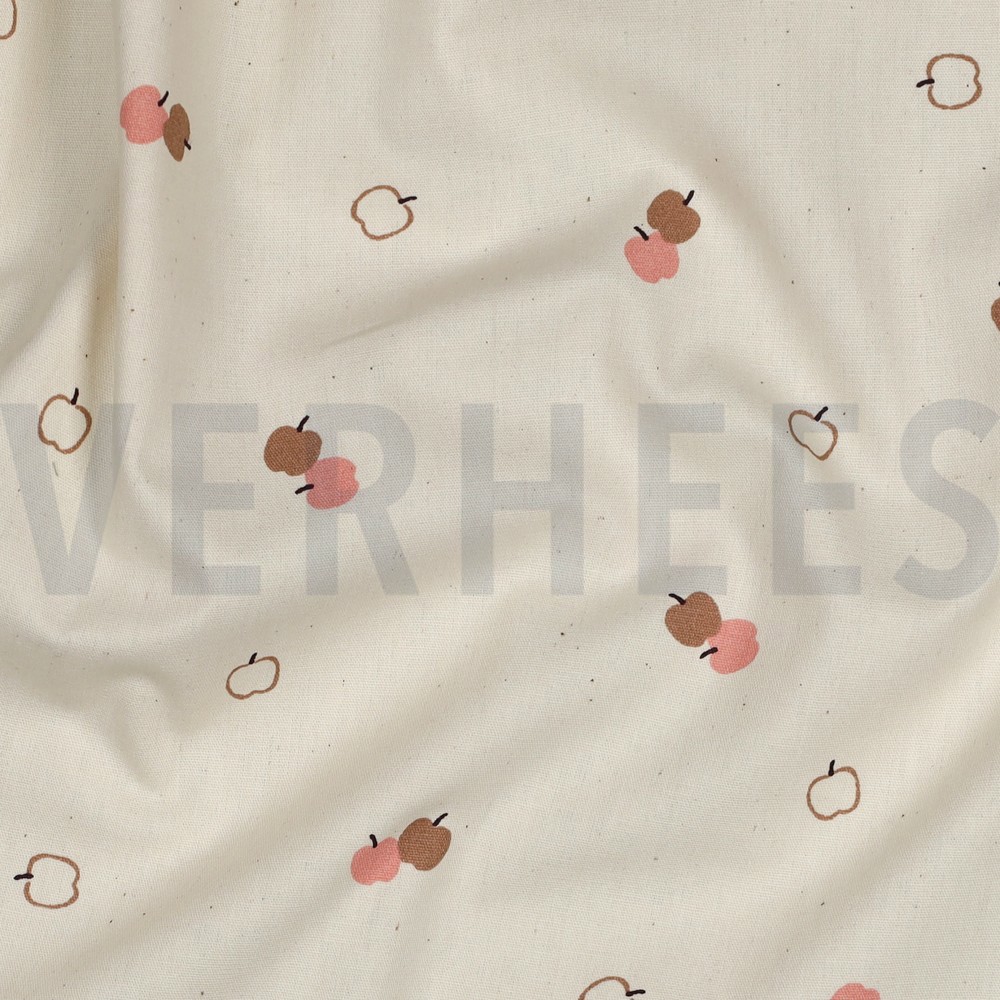 POPLIN GOTS NATURAL APPLES NATURAL #7