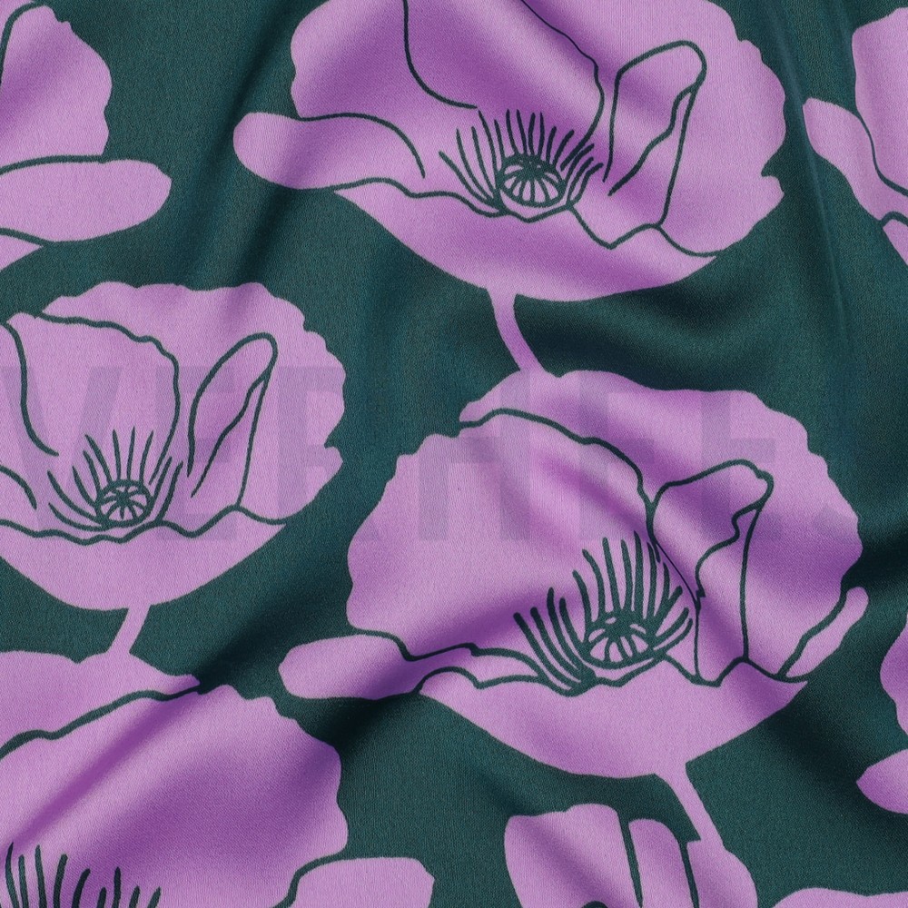 ROYAL MICRO SATIN BLUMEN DUNKELGRÜN #7