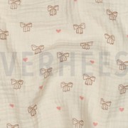 DOUBLE GAUZE GOTS NATURAL STRIKJES NATUREL (thumbnail) #2